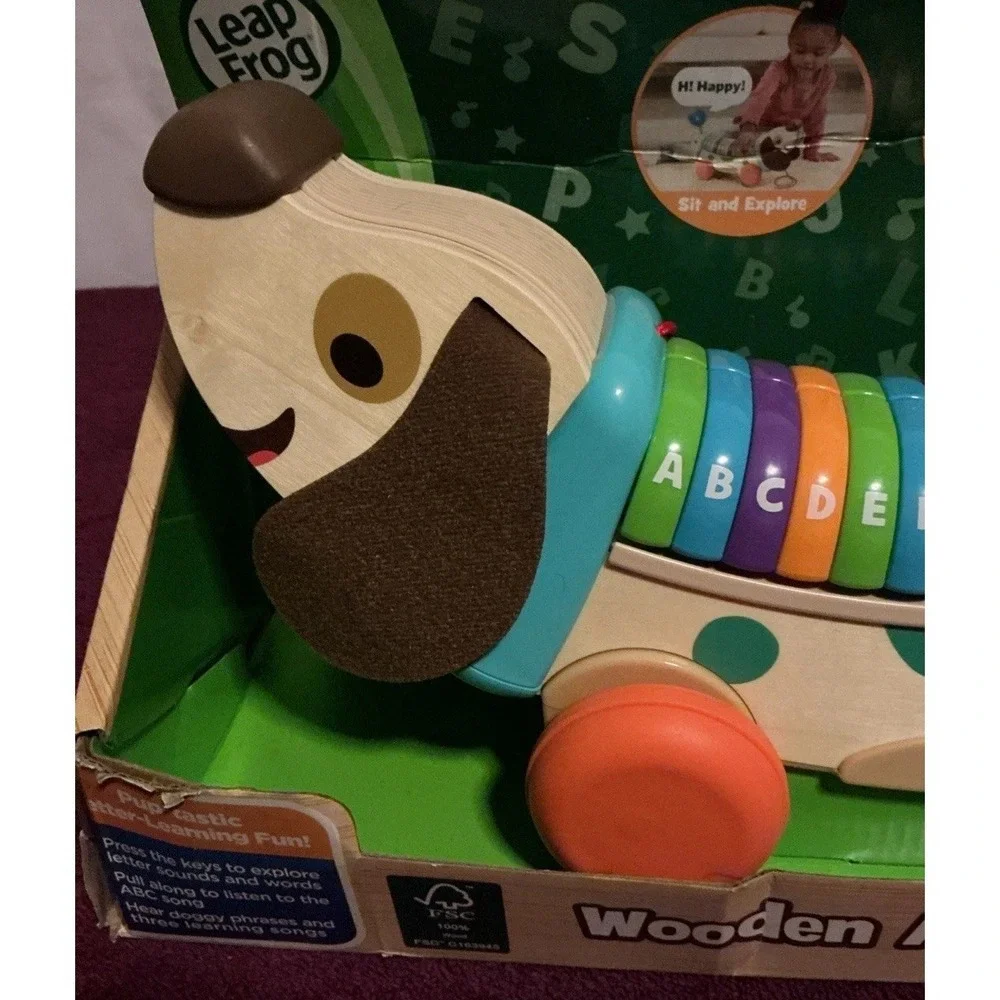 VTech LeapFrog Wooden AlphaPup, Pup-tastic Letter-Learning Fun, Tested And Works